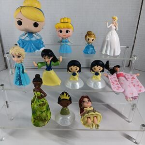Disney Princess Toy Figure Lot Cinderella Mulan Elsa Frozen Tiana Belle